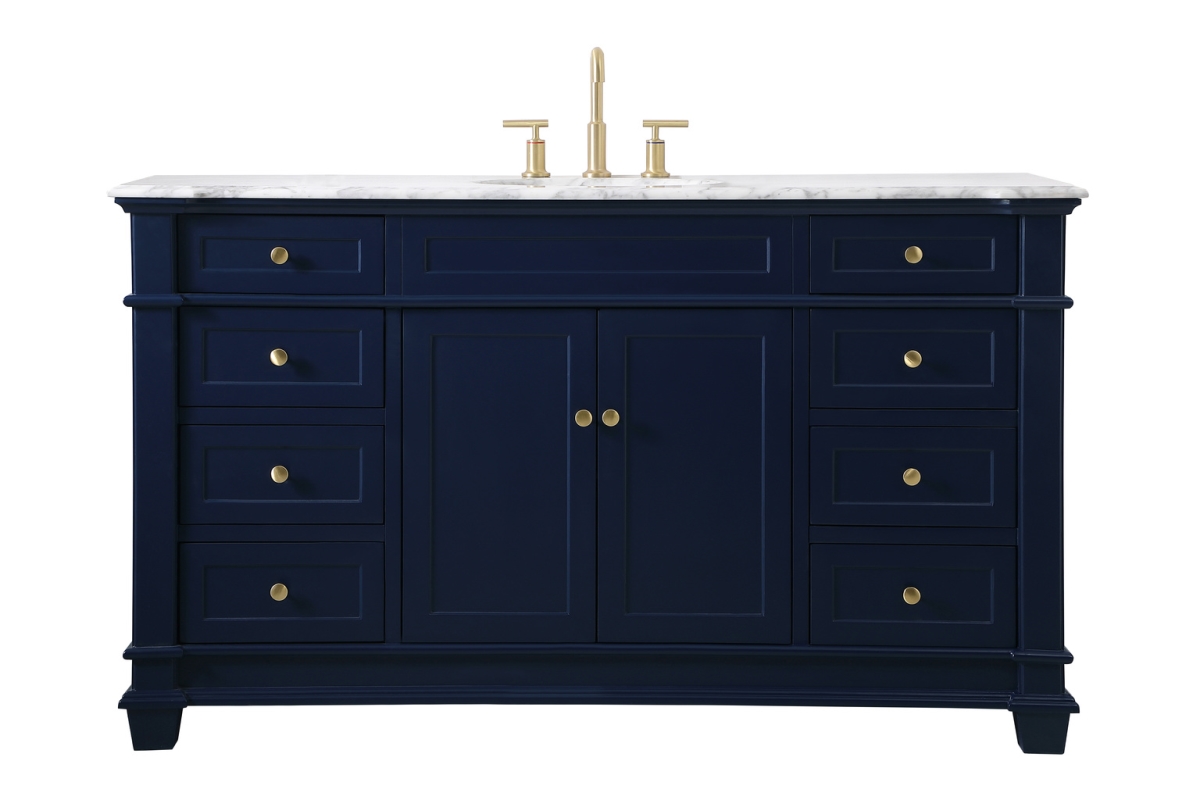 Elegant Decor 60 inch Single Bathroom Vanity Set in Blue