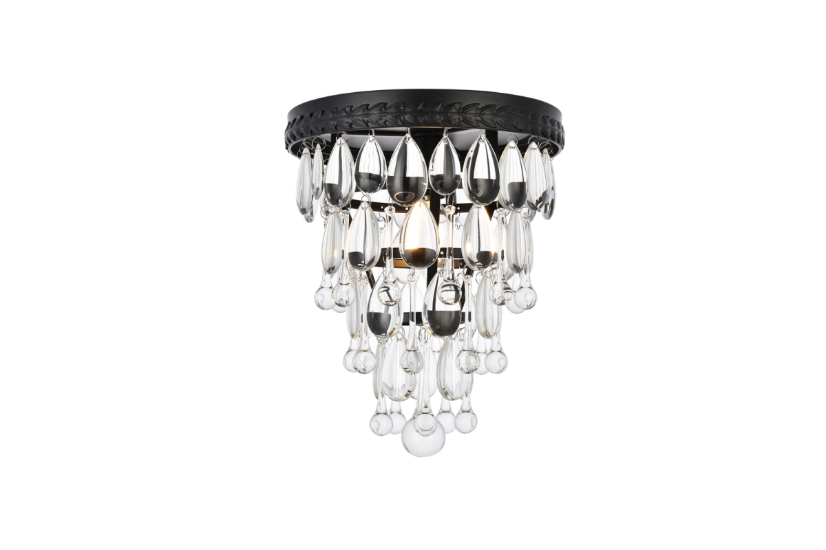1219F9BK-RC Nordic 1 Light Flush Mount, Black