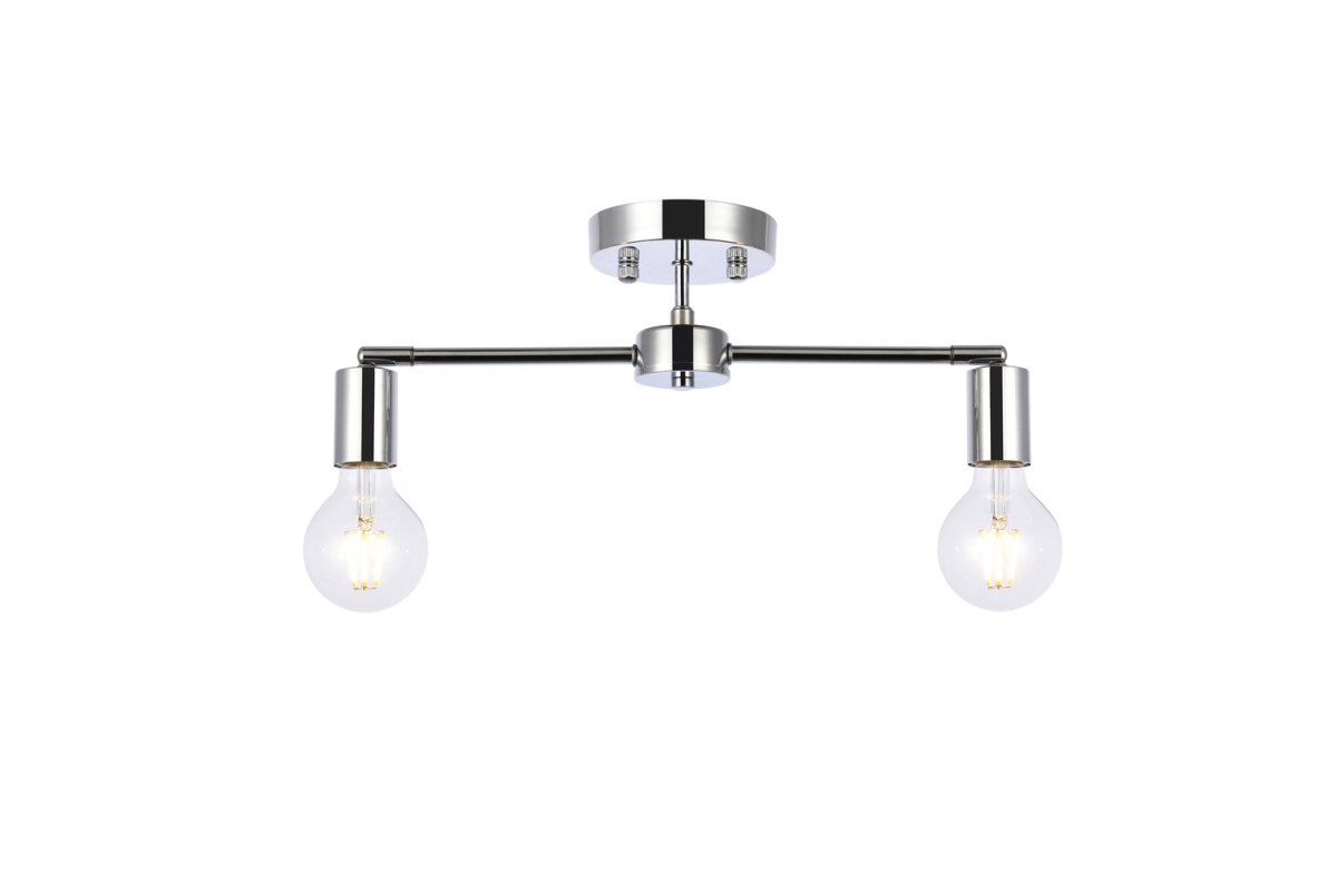 Zane 2 Lights Flush Mount, Chrome
