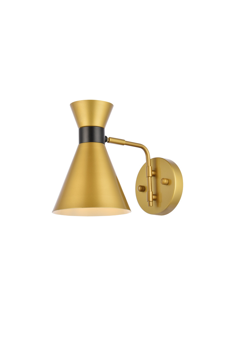 6 in. Halycon Light Wall Sconce, Brass & Black