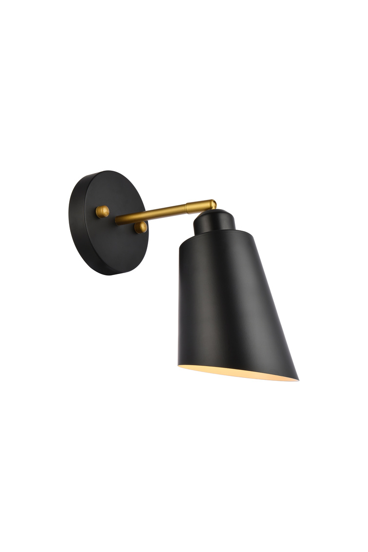5 in. Halycon Wall Sconce, Black & Brass