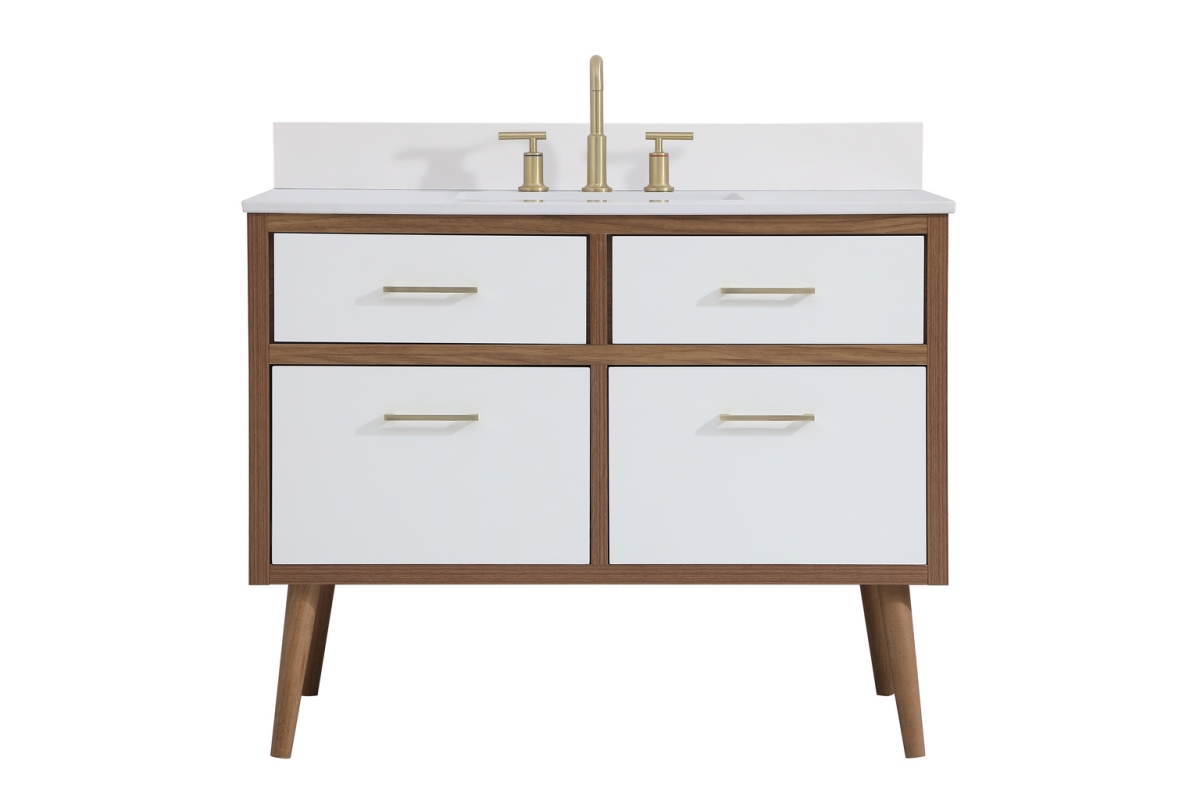Elegant Decor Boise Bath Vanity Boise - VF41042WH-BS - Mid-Century Modern