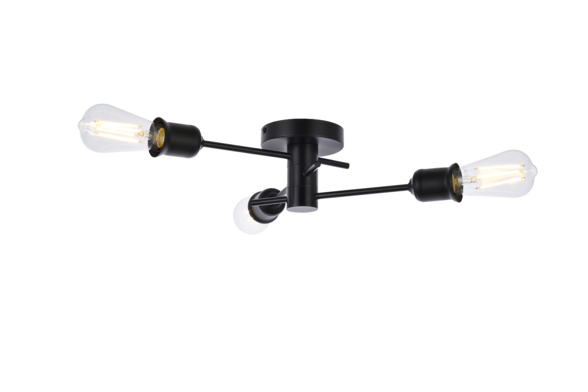 Xavier 3 Lights Flush Mount, Black
