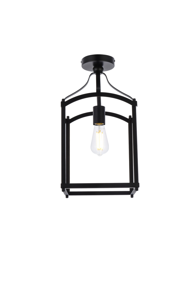 Janet 1 Light Flush Mount, Black