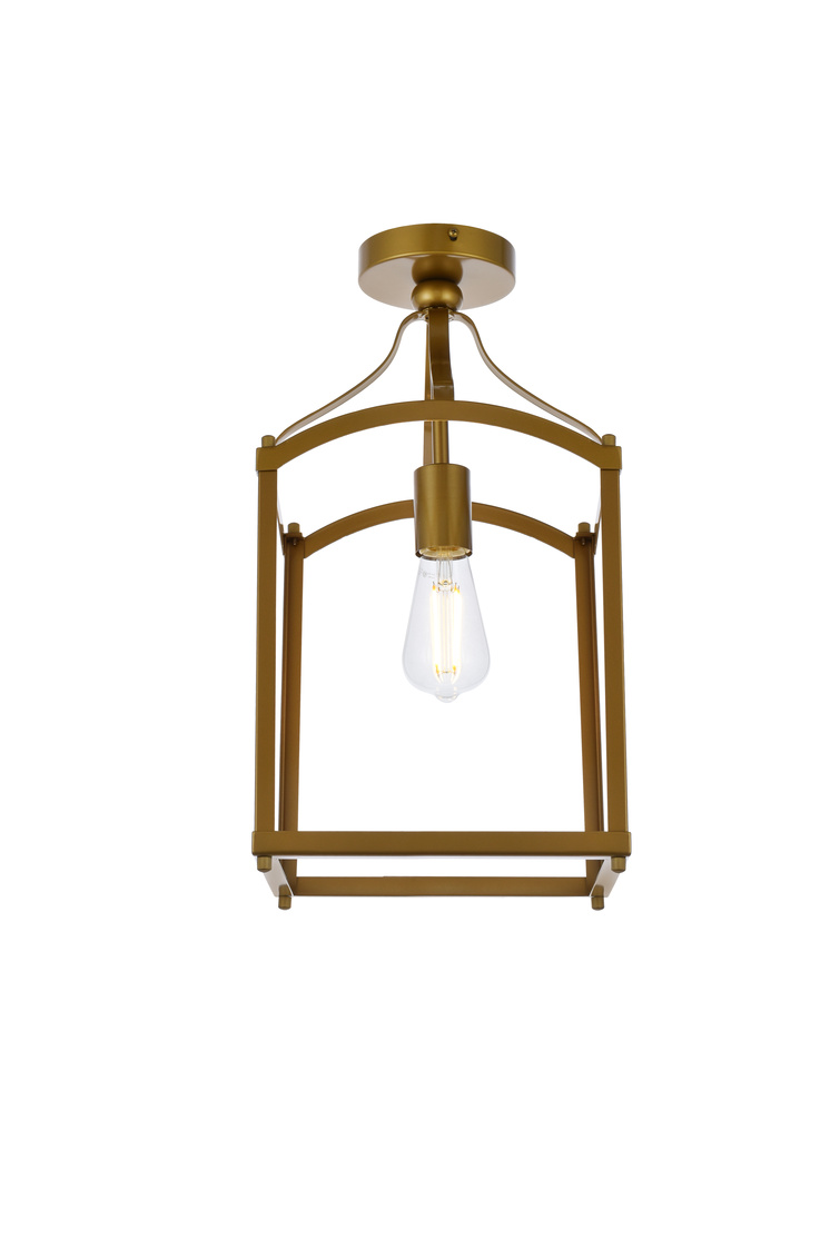 Janet 1 Light Flush Mount, Brass
