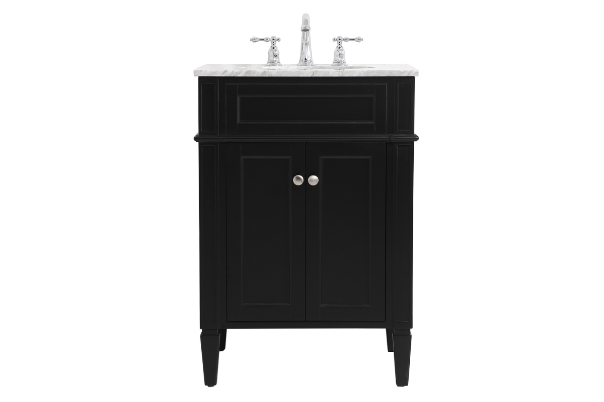 24 in. Single Bathroom Vanity, Black