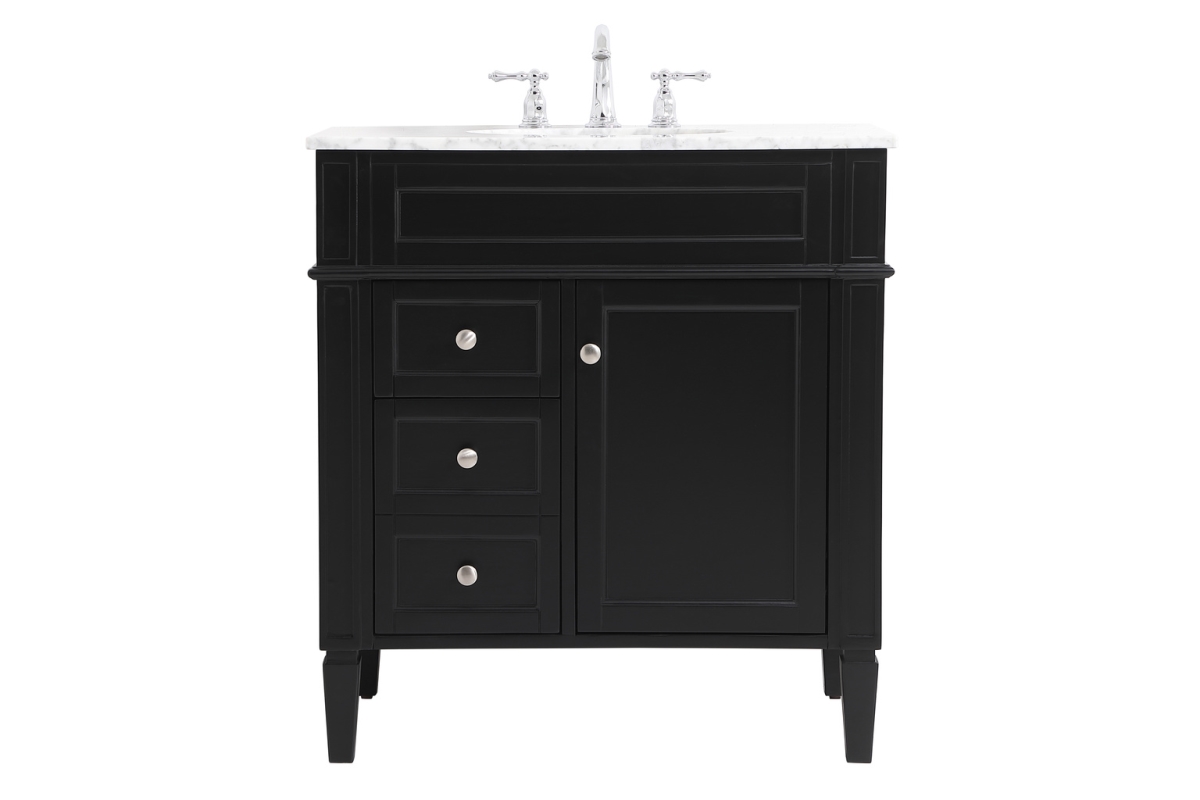 32 in. Single Bathroom Vanity, Black