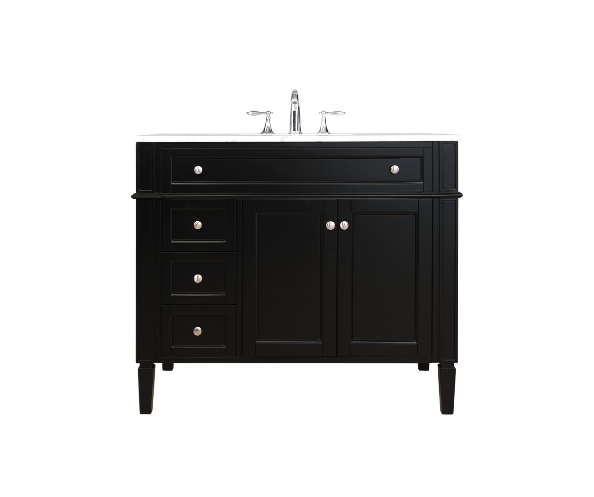 40 in. Single Bathroom Vanity, Black