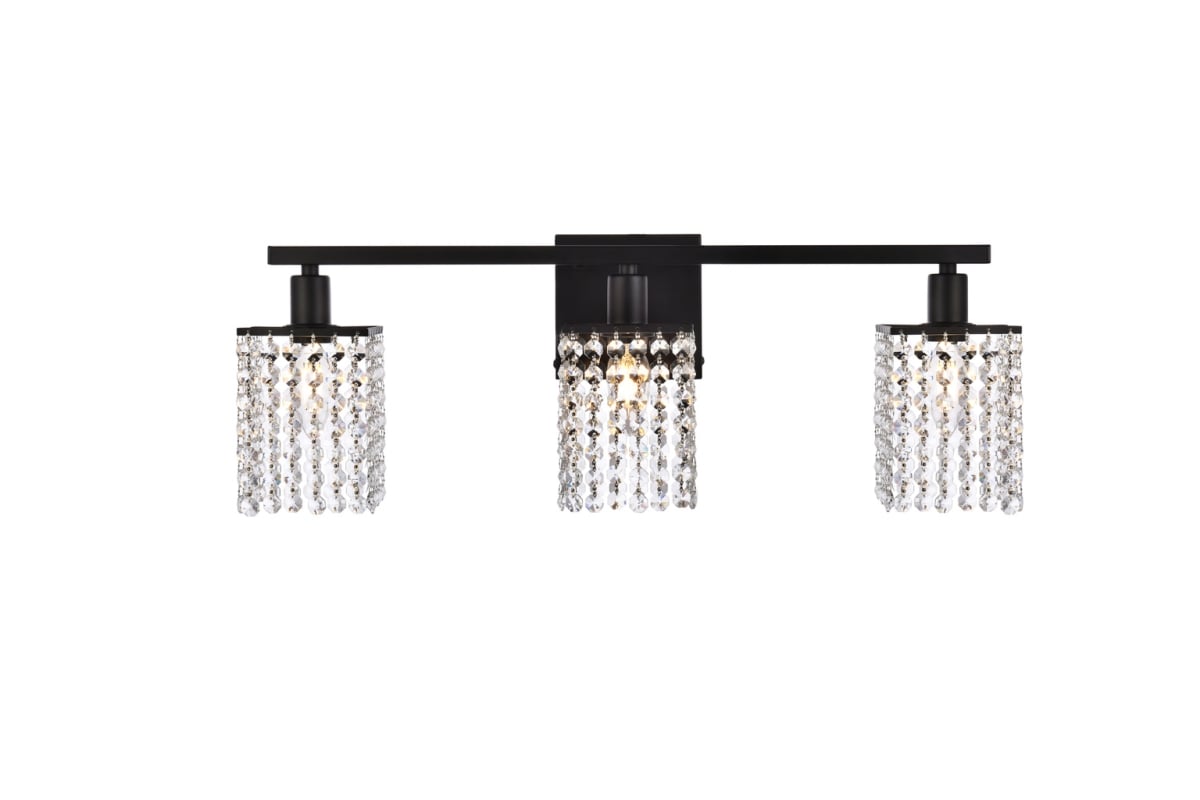 Picture of Living District LD7010BK Phineas 3 Lights Bath Sconce In Black with Clear Crystals