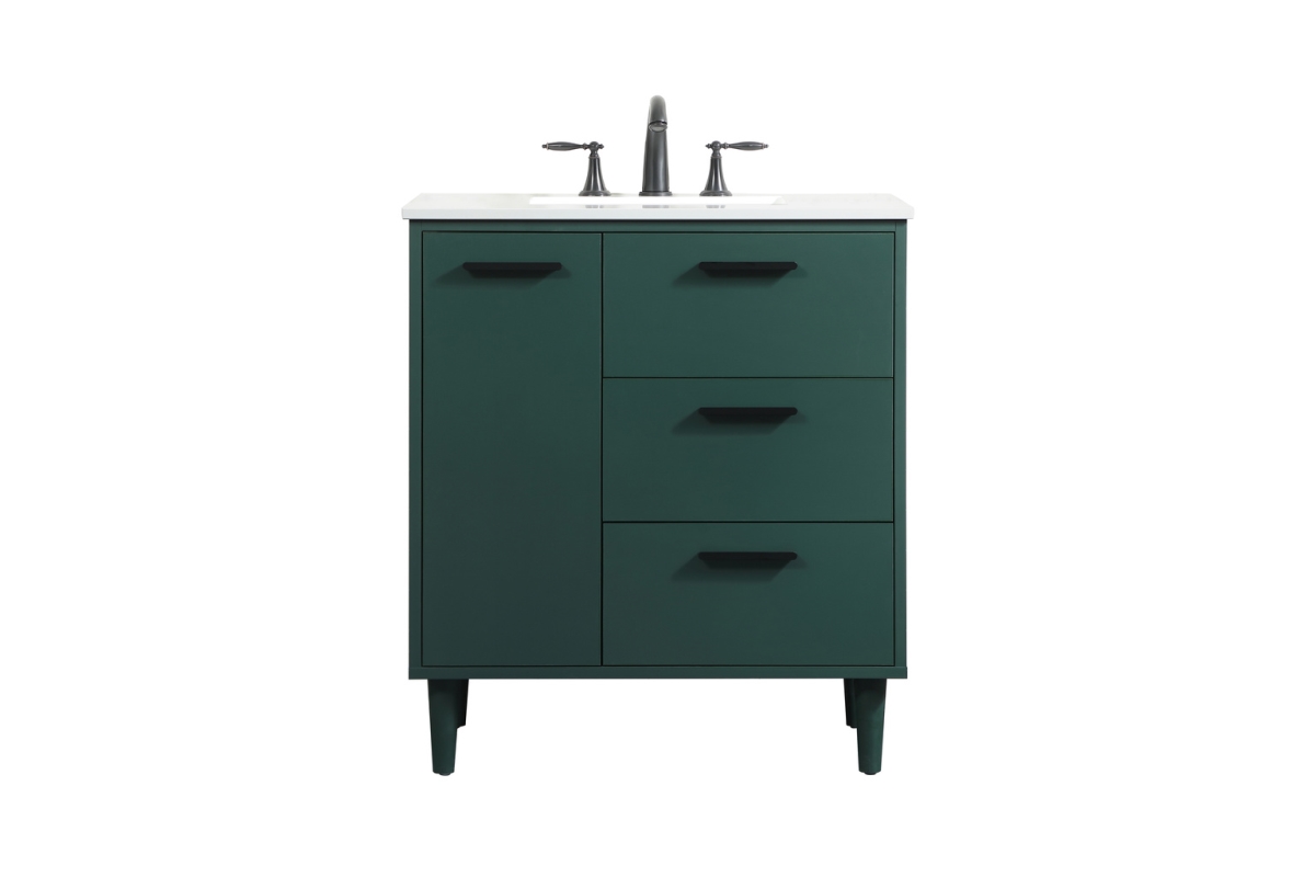 Elegant Decor 30 inch Bathroom Vanity in Green