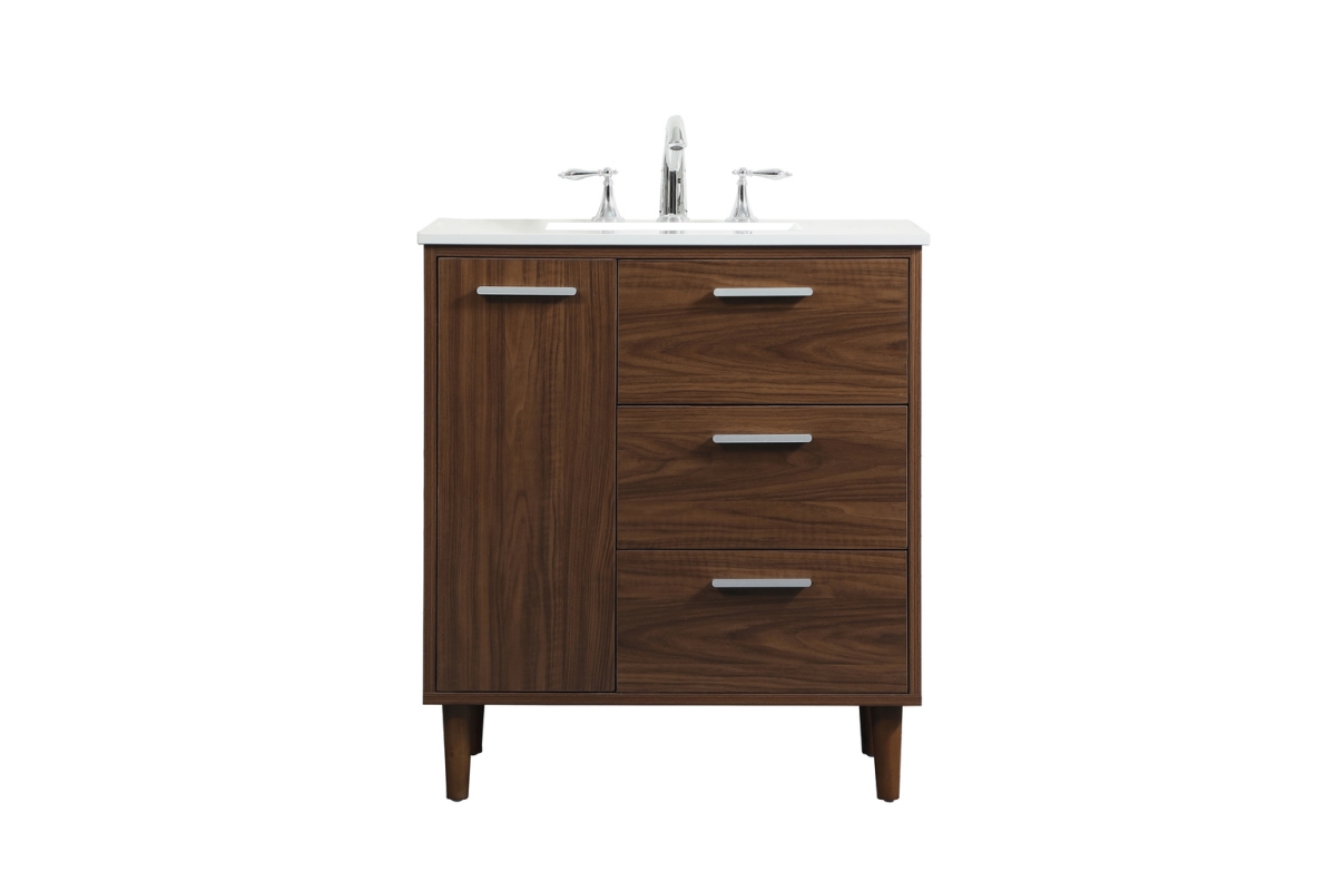 Elegant Decor 30 inch Bathroom Vanity in Walnut
