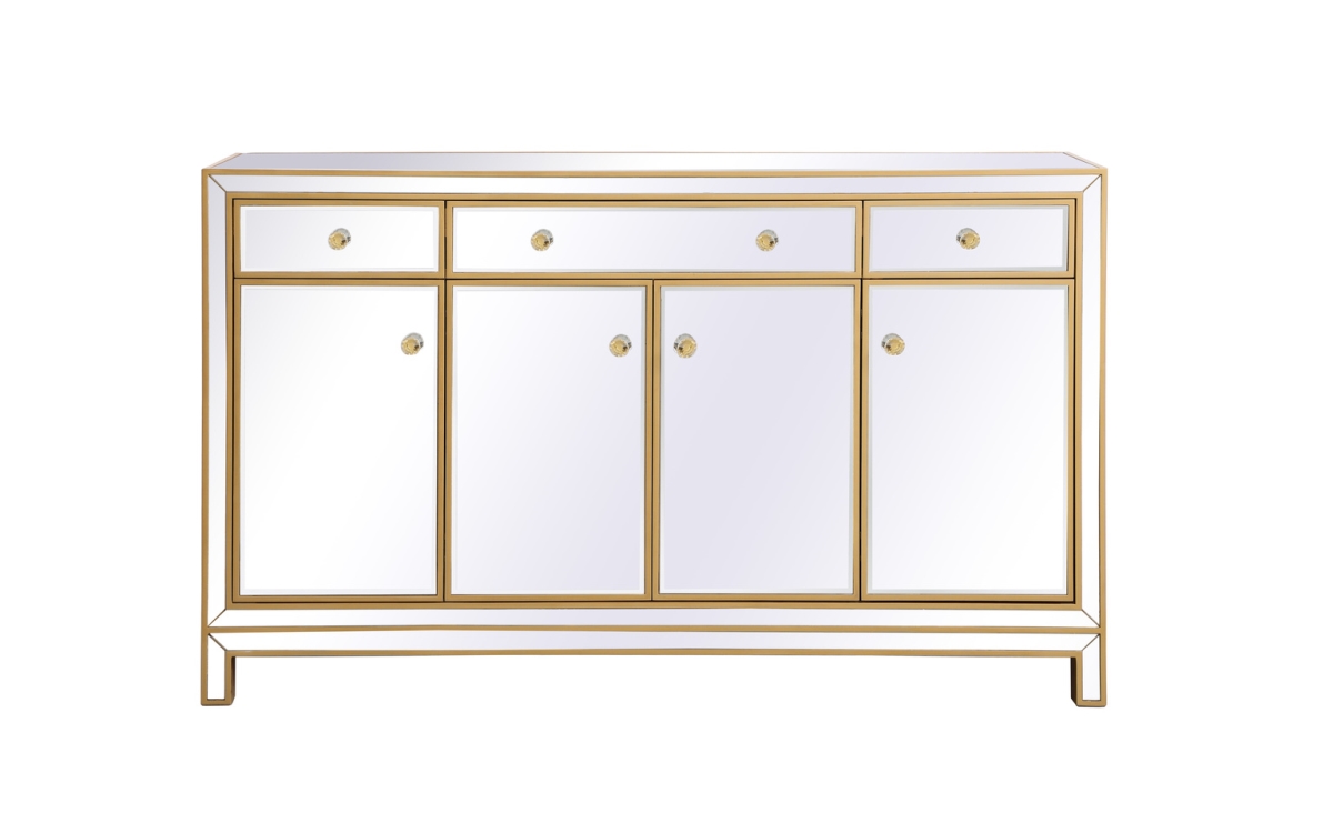 Picture of Elegant Lighting MF72060G 60 in. Reflexion Mirrored Credenza, Gold