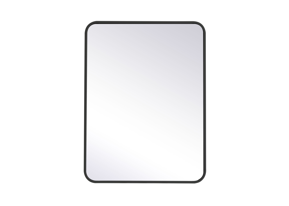 24 x 32 in. Soft Corner Metal Rectangular Mirror, Black