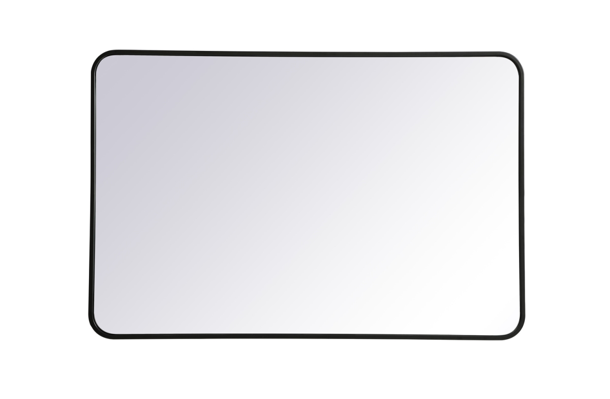 28 x 42 in. Soft Corner Metal Rectangular Mirror, Black