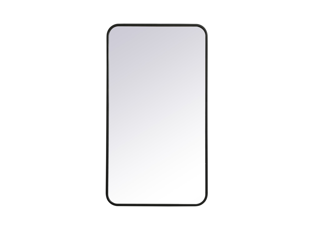 20 x 36 in. Soft Corner Metal Rectangular Mirror, Black