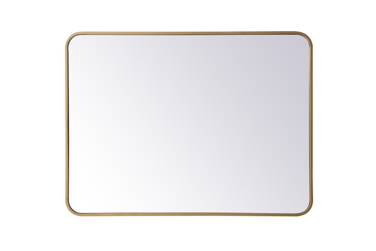 27 x 36 in. Soft Corner Metal Rectangular Mirror, Brass