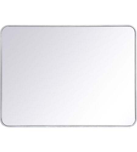 30 x 40 in. Evermore Soft Corner Rectangular Metal Mirror, Silver