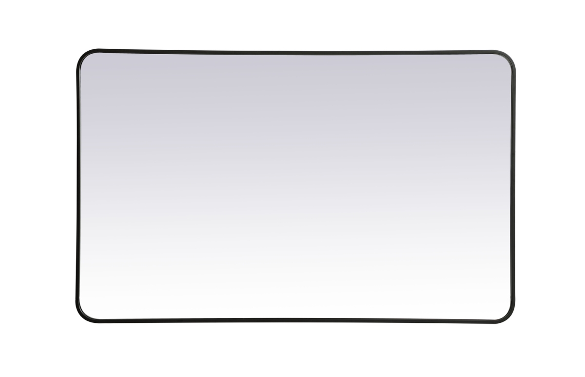 30 x 48 in. Soft Corner Metal Rectangular Mirror, Black