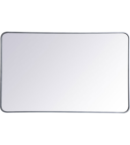 30 x 48 in. Evermore Soft Corner Rectangular Metal Mirror, Silver