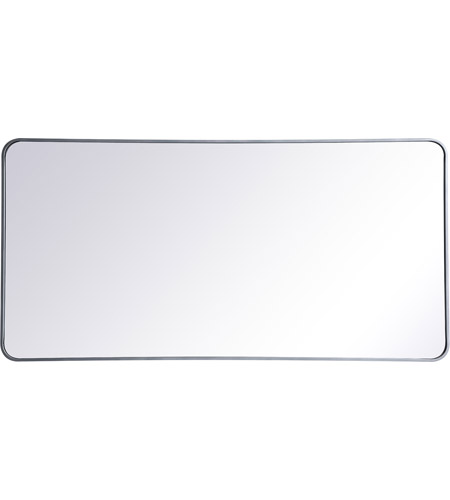 30 x 60 in. Evermore Soft Corner Rectangular Metal Mirror, Silver