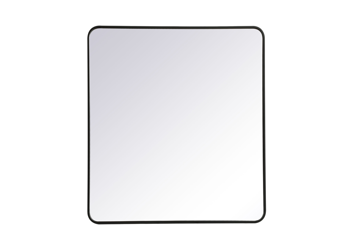 MR803640BK 36 x 40 in. Soft Corner Metal Rectangular Mirror, Black