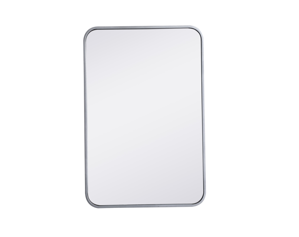 20 x 30 in. Soft Corner Metal Rectangular Mirror, Silver