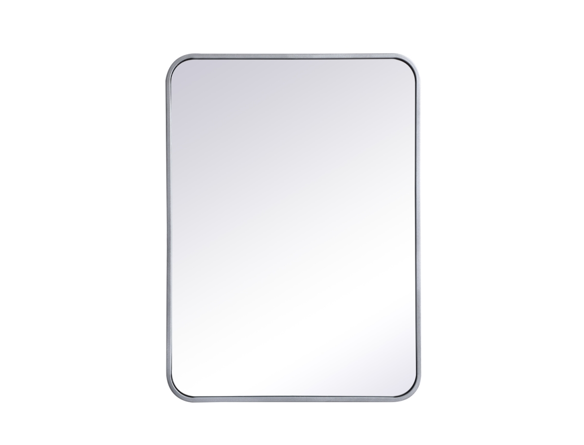 22 x 30 in. Soft Corner Metal Rectangular Mirror, Silver