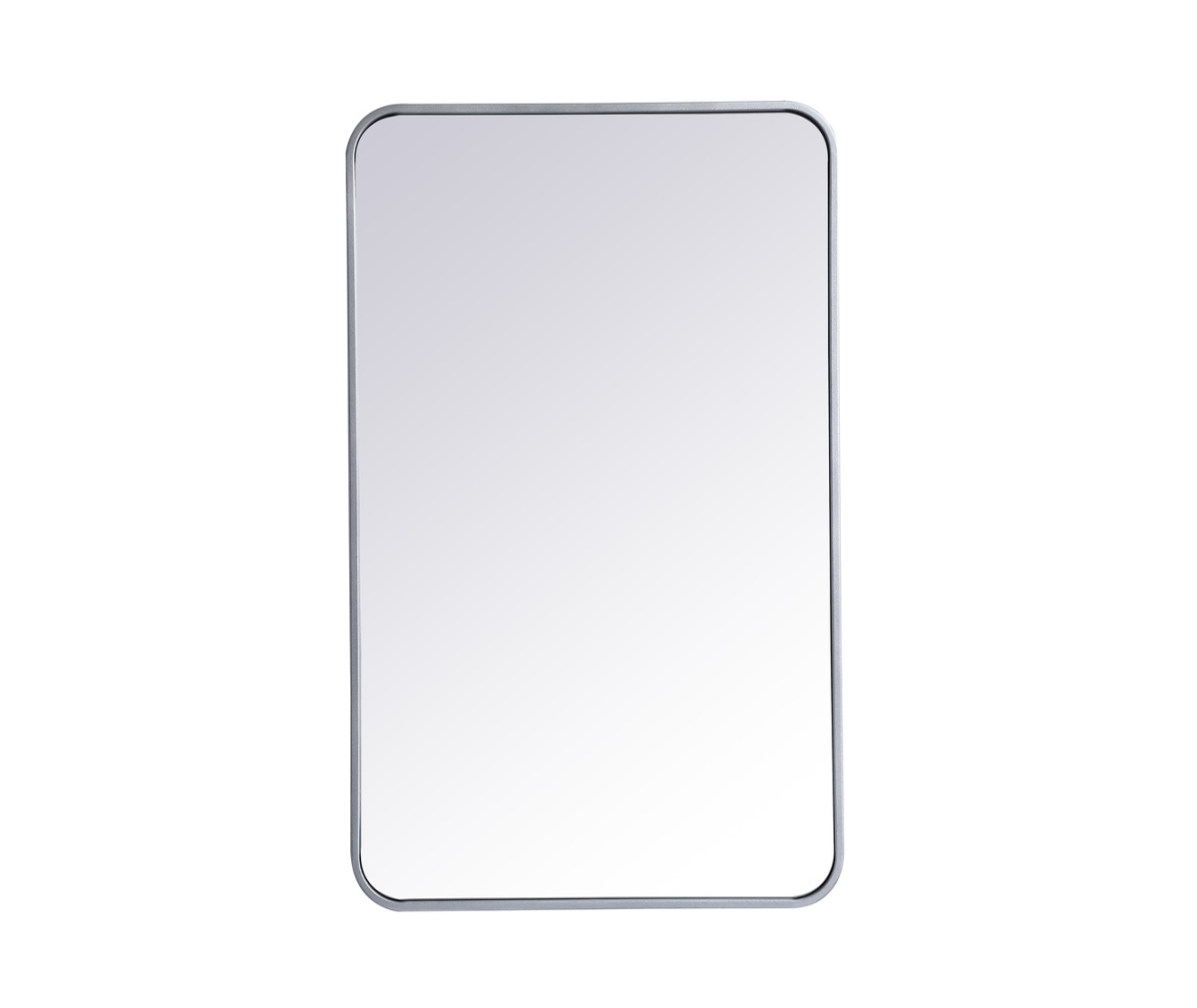 22 x 36 in. Soft Corner Metal Rectangular Mirror, Silver