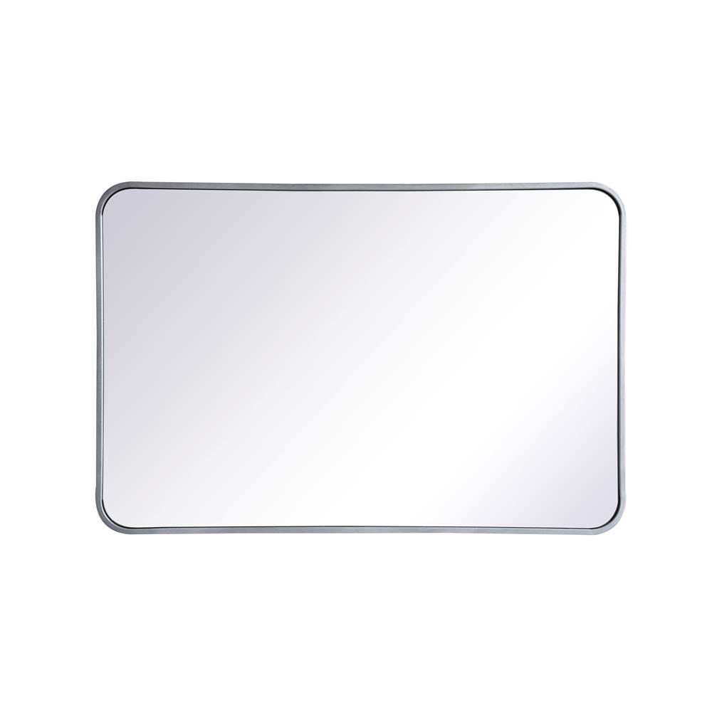 24 x 36 in. Soft Corner Metal Rectangular Mirror, Silver