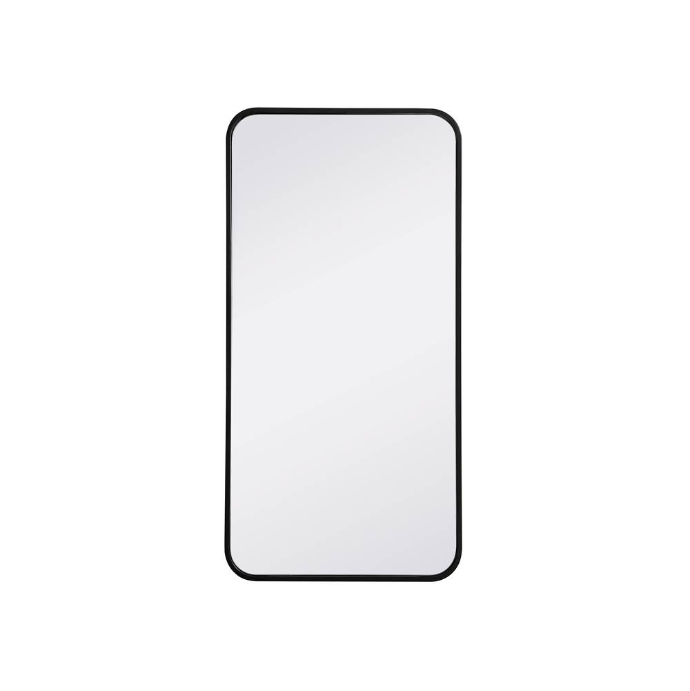 18 x 36 in. Soft Corner Metal Rectangular Mirror, Black