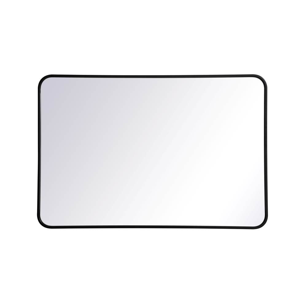 27 x 40 in. Soft Corner Metal Rectangular Mirror, Black
