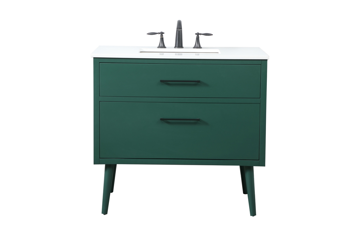36 in. Bathroom Vanity, Green