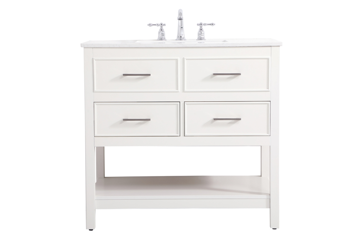 36 in. Single Bathroom Vanity, White