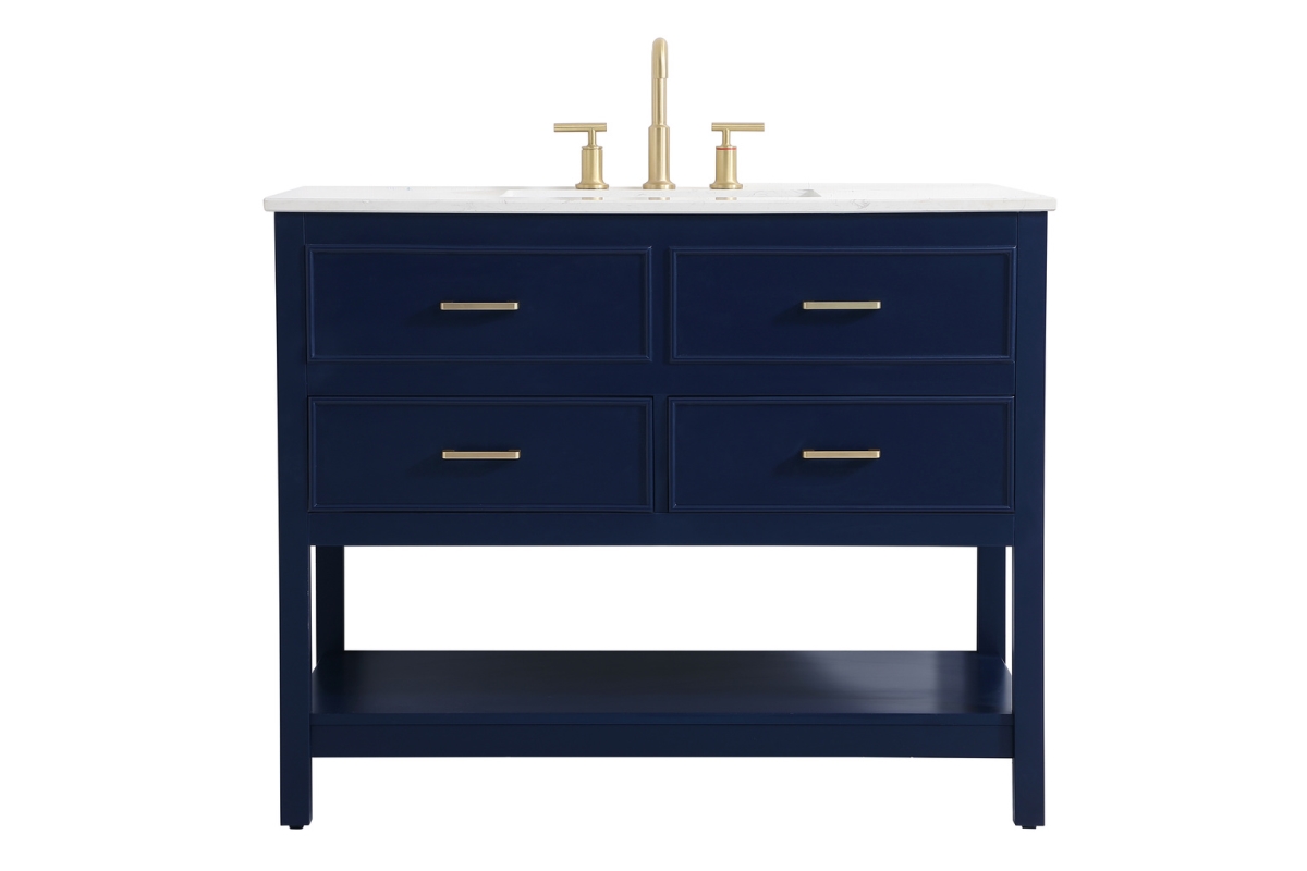 42 in. Single Bathroom Vanity, Blue