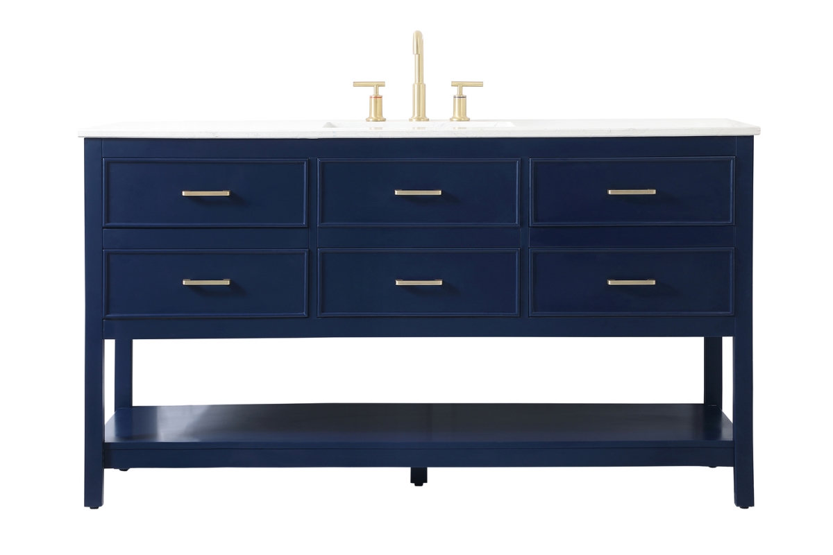 60 in. Single Bathroom Vanity, Blue