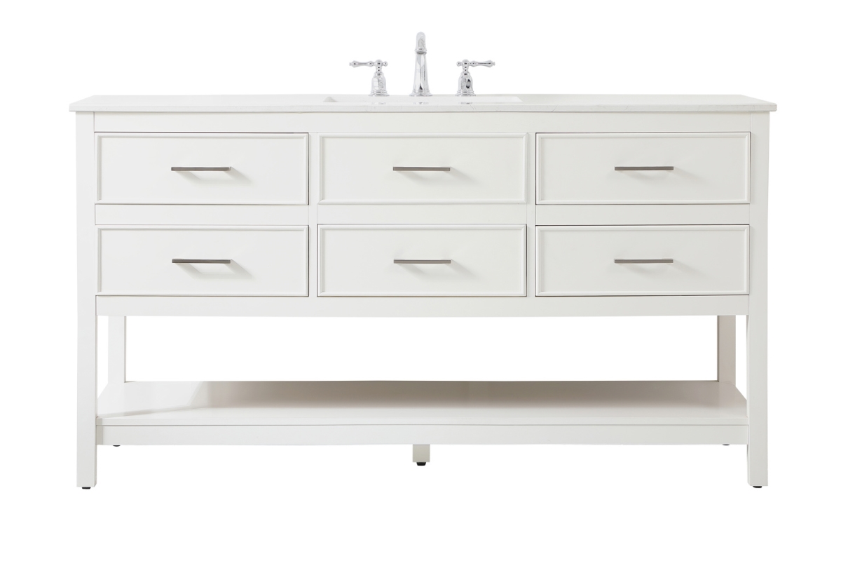 60 in. Single Bathroom Vanity, White
