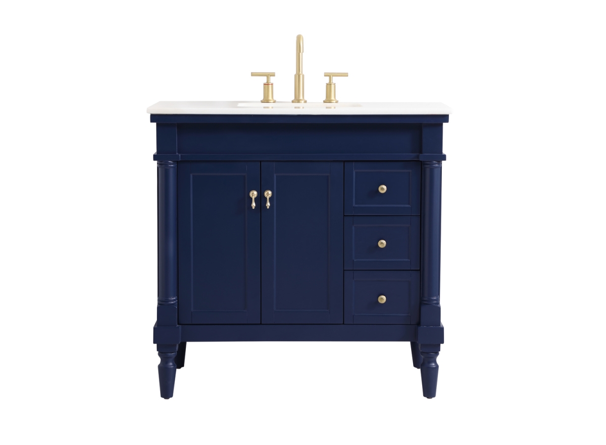 36 in. Single Bathroom Vanity, Blue