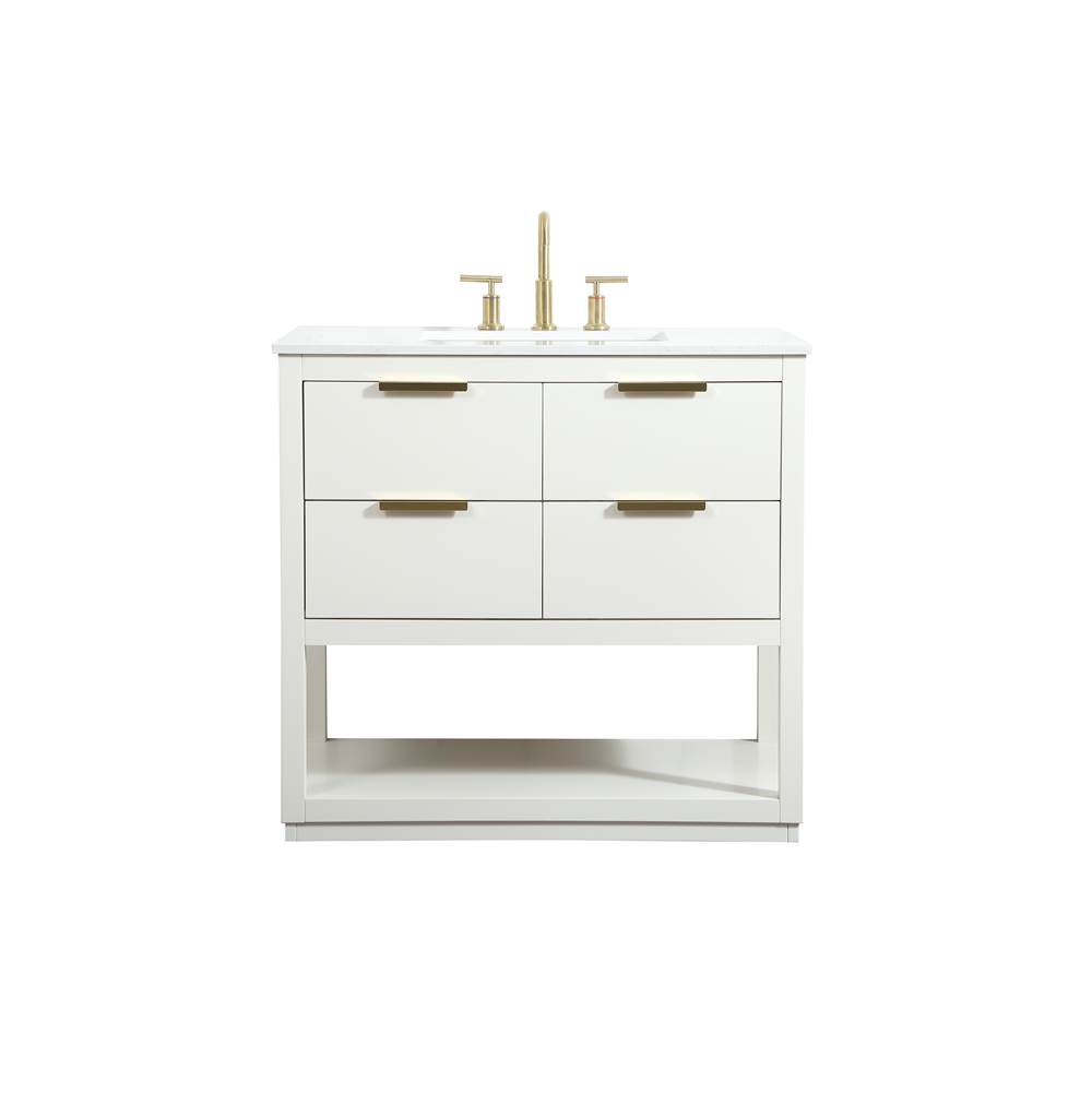36 in. Single Bathroom Vanity, White