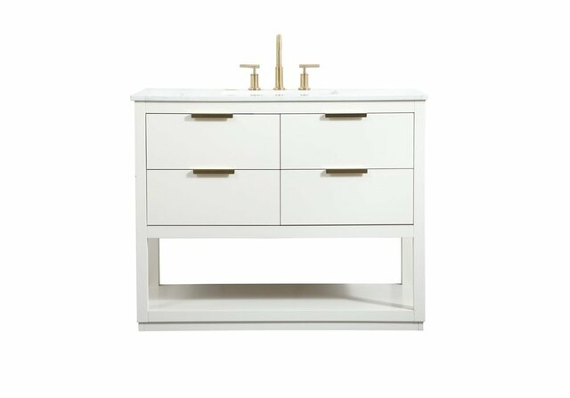 42 in. Single Bathroom Vanity, White