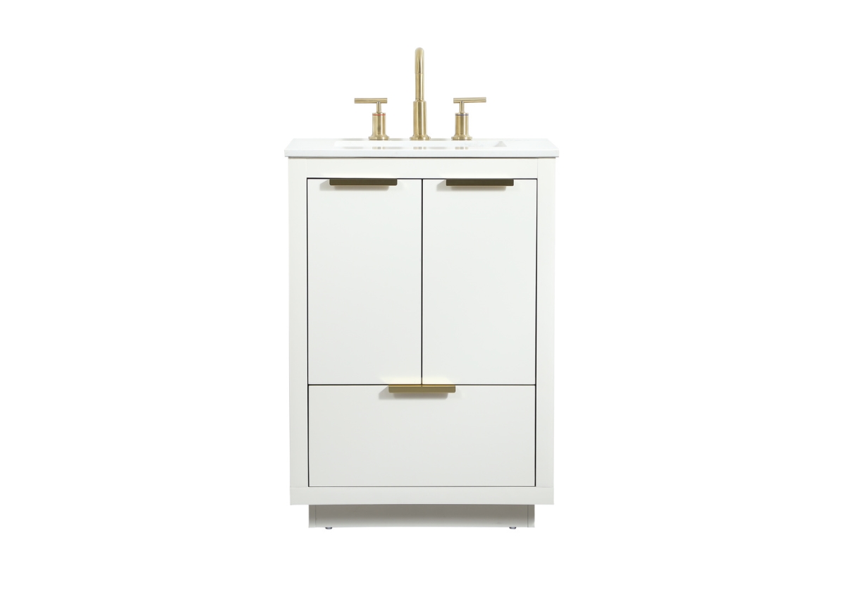 24 in. Single Bathroom Vanity, White