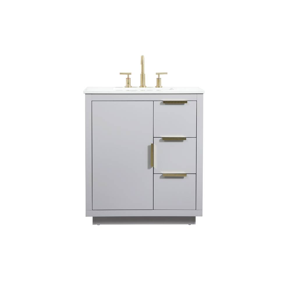 Elegant Lighting VF19430GR 34 x 19 x 30 in. Blake Single Bathroom Vanity in Grey