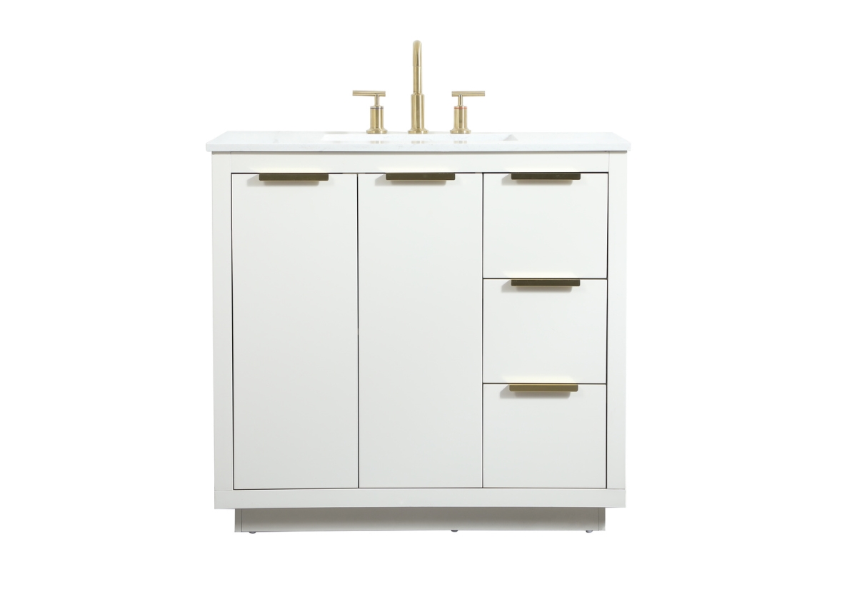 36 in. Single Bathroom Vanity - White
