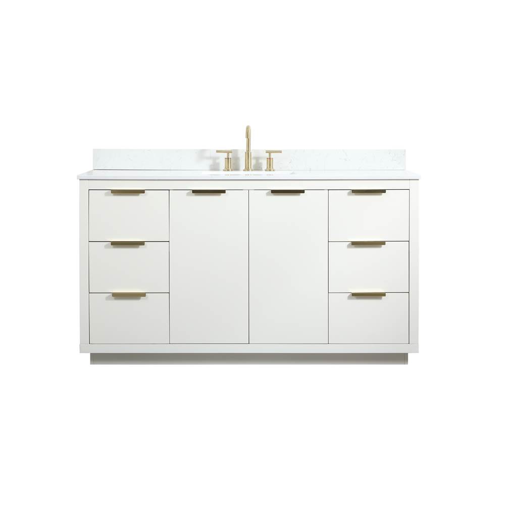34 x 22 x 60 in. Single Bathroom Vanity in White