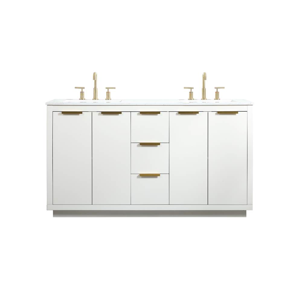 34 x 22 x 60 in. Blake Double Bathroom Vanity in White