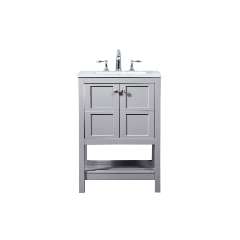 24 in. Single Bathroom Vanity in Grey
