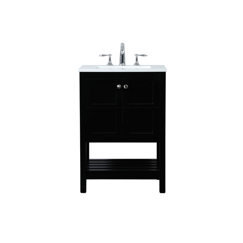 24 in. Single Bathroom Vanity in Black