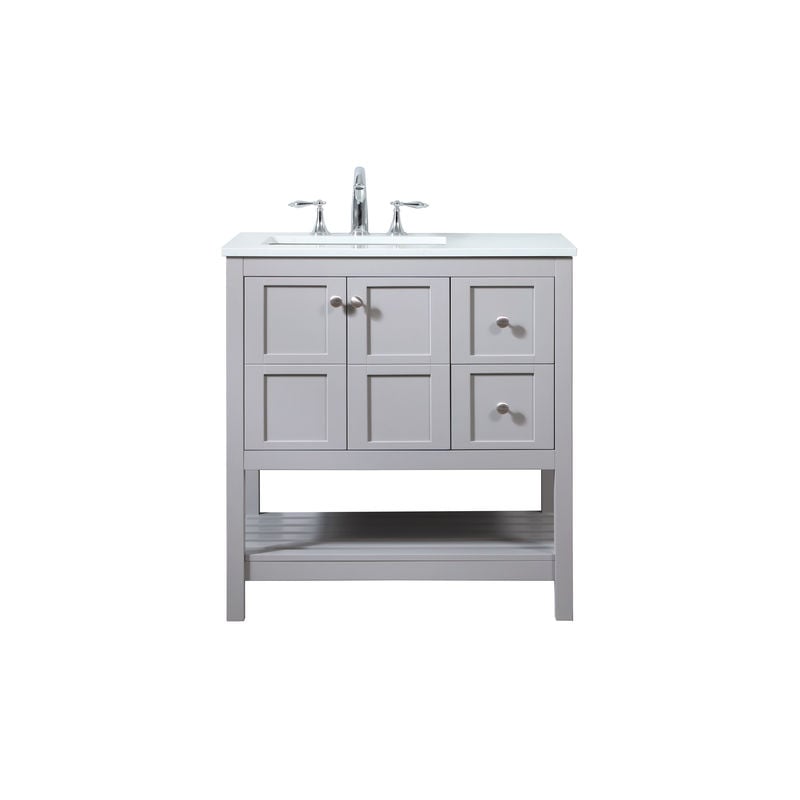 32 in. Single Bathroom Vanity in Grey