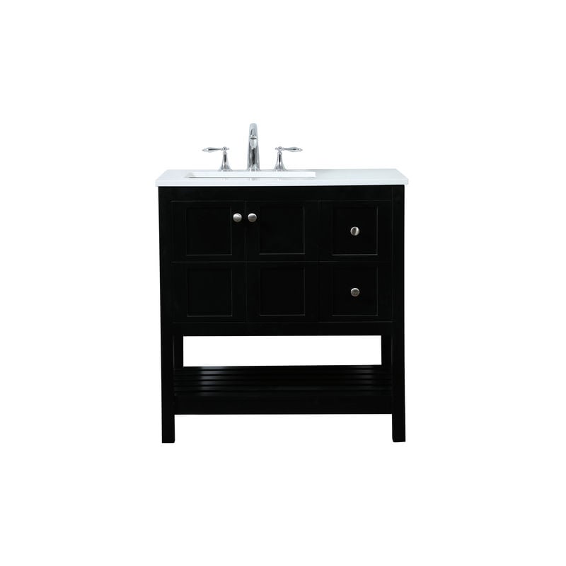 32 in. Single Bathroom Vanity in Black