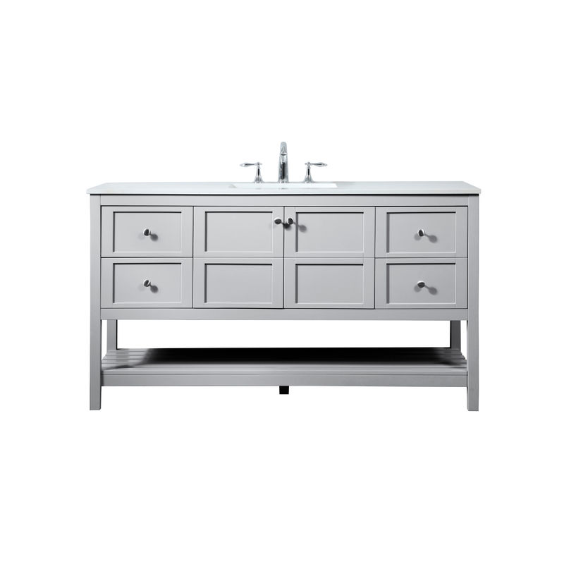 60 in. Single Bathroom Vanity in Grey