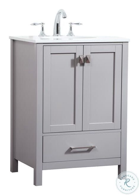 24 in. Irene Single Bathroom Vanity, Grey